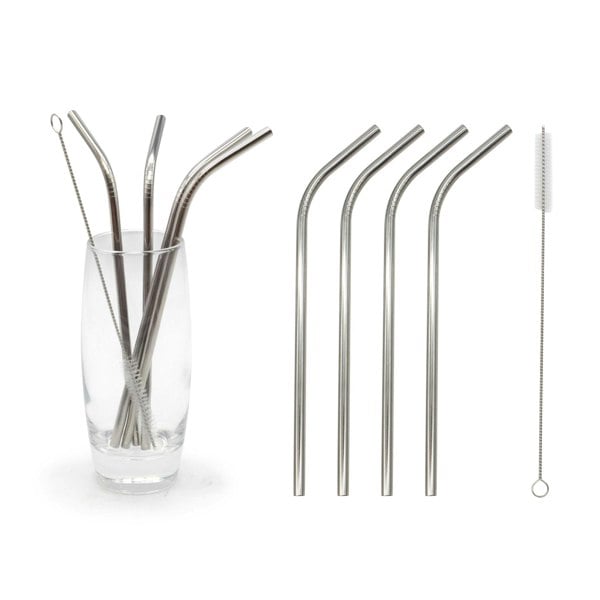 Straws Brush Drinks Set Stainless Steel  Reusable