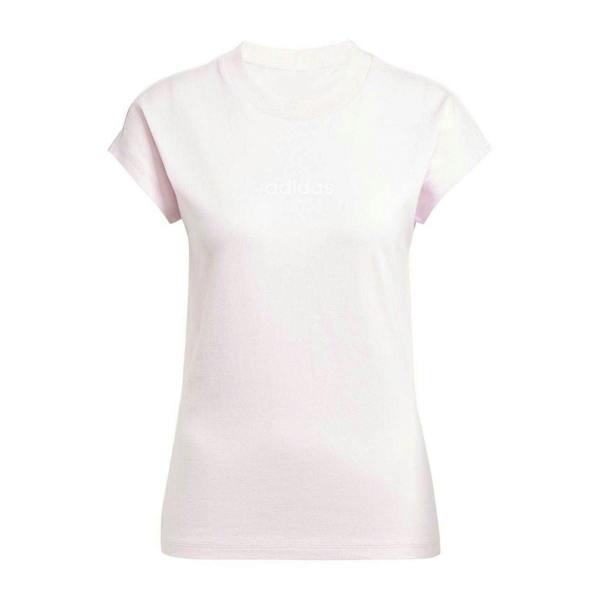 Adidas Womens/Ladies Linear Cotton T-Shirt - Clear/Pink - 