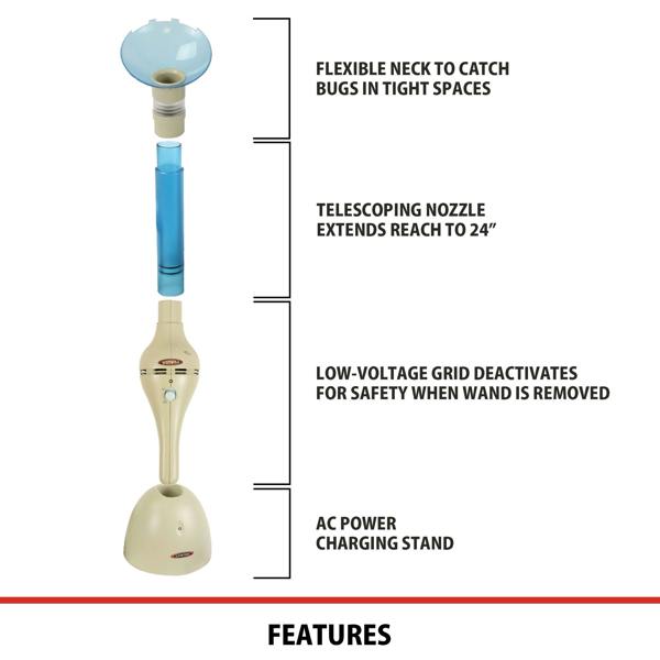 Lentek Handheld Bug Catcher Cordless Insect Trap for Indoor & Outdoor Pest Control (Battery Powered)