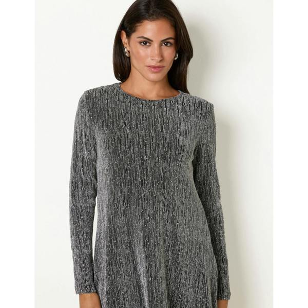 Blue Vanilla Metallic Diamante Swing Dress