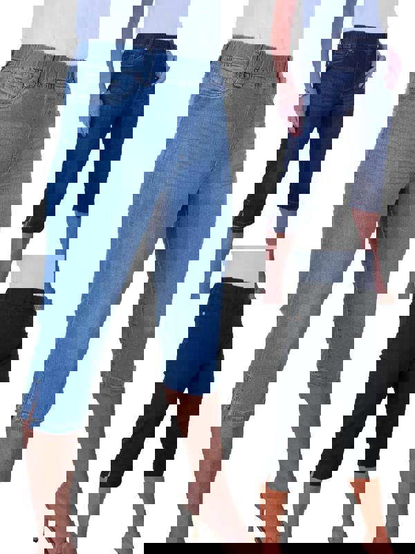 Paulo Due Womens Pull On Denim Capri Shorts