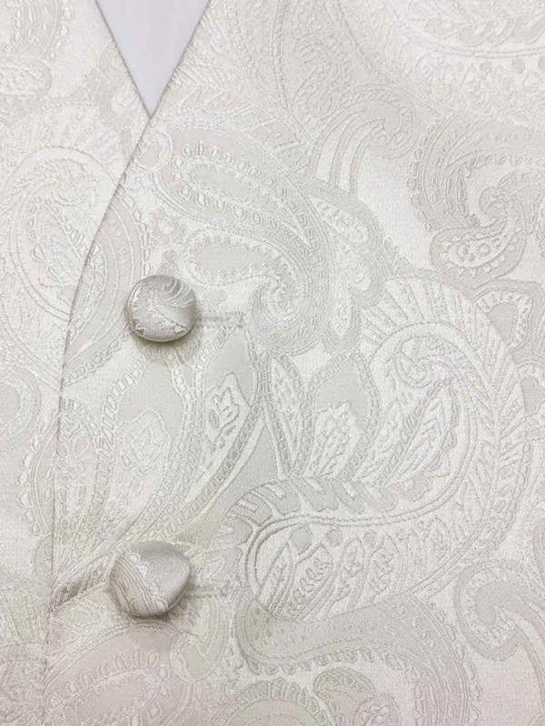 Cream Paisley Waistcoat & Cravat Set
