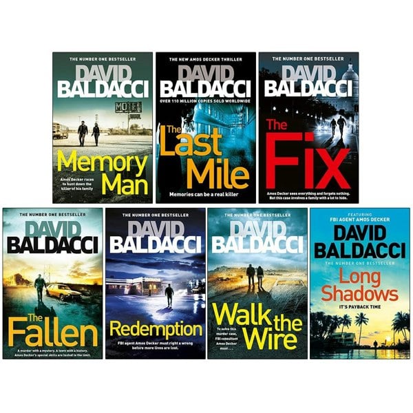 David Baldacci Amos Decker Series 7 Book Set Memory Man, The Last Mile, The Fix, The Fallen & More