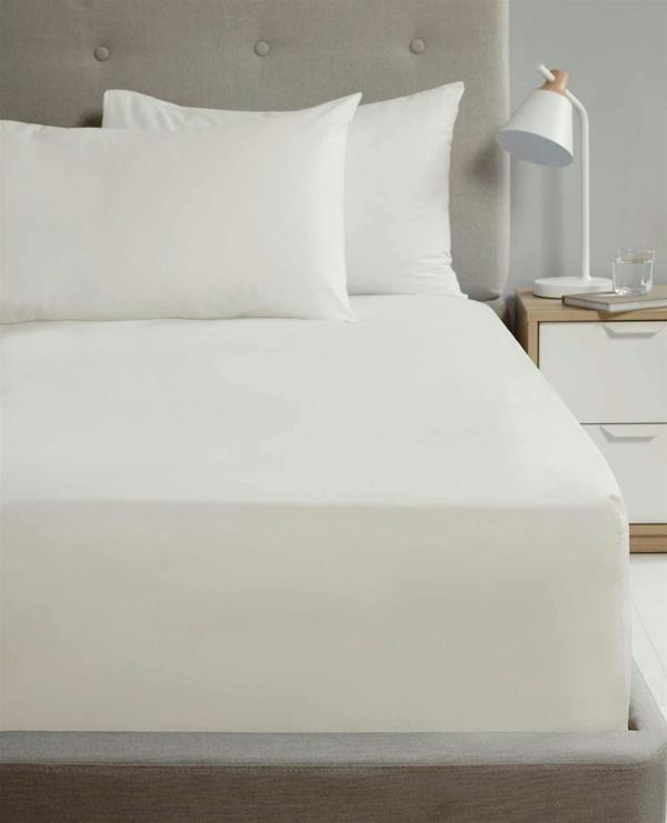 Percale Flat Sheet - Cream - Super King