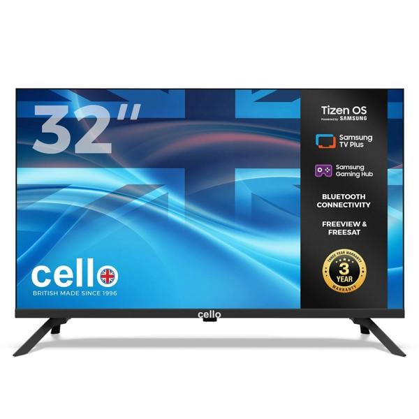 Cello 32 inch Smart Samsung Plus TV with Frameless Bezel
