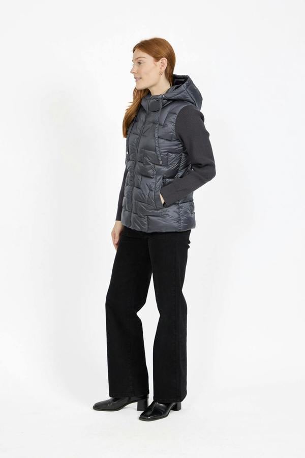 Mudflower Padded Hooded Jacket with Ribbed Sleeves