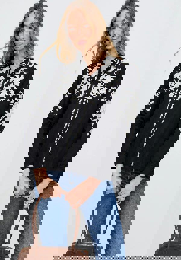 Lila Embroidered Shirt In Black - image 1