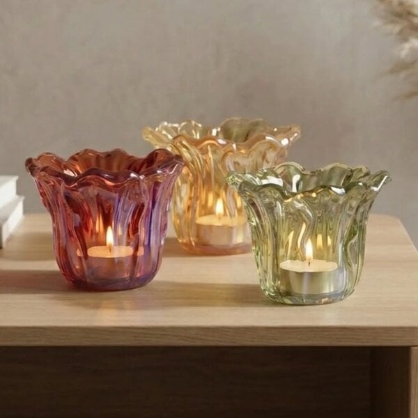 Garden Greatness Three Assorted Glass Vases & T-Light Holders