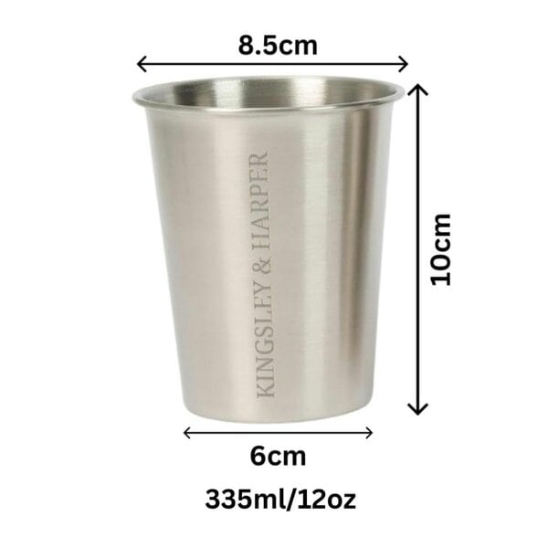 Stainless Steel Cups Set of 4 300ml - 304 Food-Grade Rust-Free BPA-Free Eco-Friendly Tumblers for Cold Drinks Lightweight Reusable Drinkware Washable