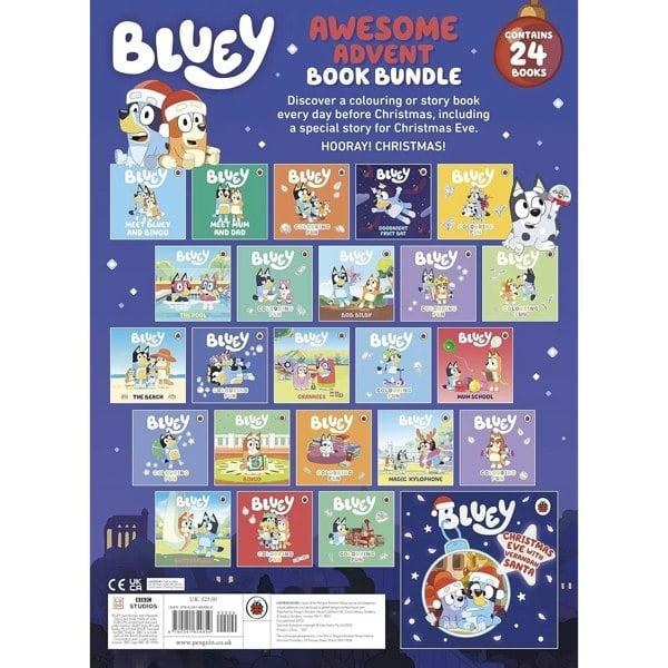 Bluey: Awesome Advent Book Bundle: An Advent Calendar - Includes 12 stories and 12 colouring books, so every day is an adventure with Bluey