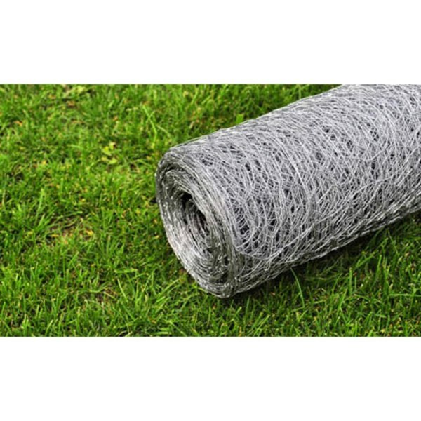 Berkfield Chicken Wire Fence Galvanised Steel 25x1 m Silver