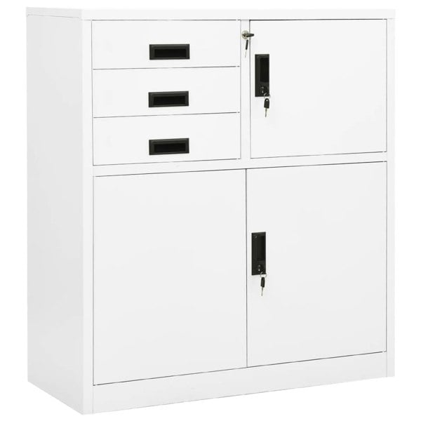 Berkfield Office Cabinet White 90x40x102 cm Steel