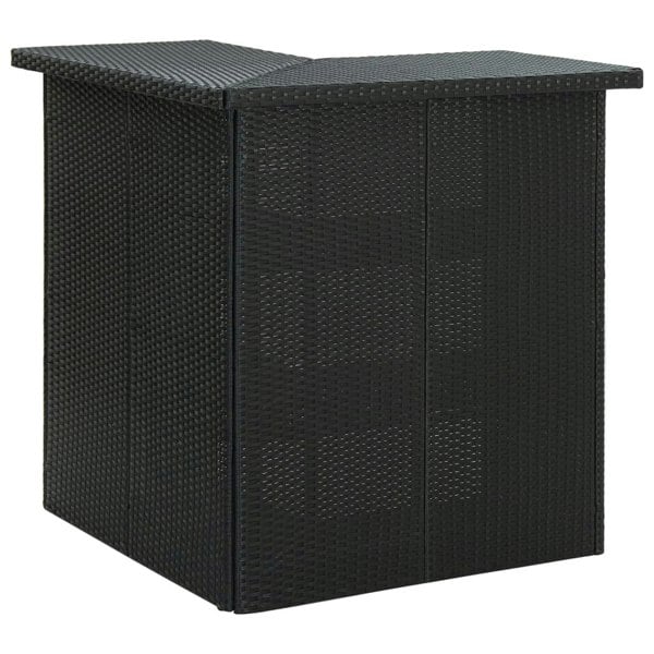 Berkfield Corner Bar Table Black 100x50x105 cm Poly Rattan
