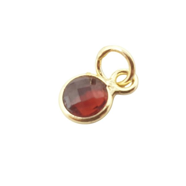 Mini Garnet January Birthstone Gold Vermeil Charm