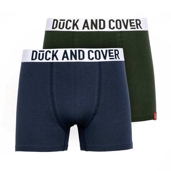 Duck and Cover Mens Galton Boxer Shorts (Pack of 2) - Green/Blue