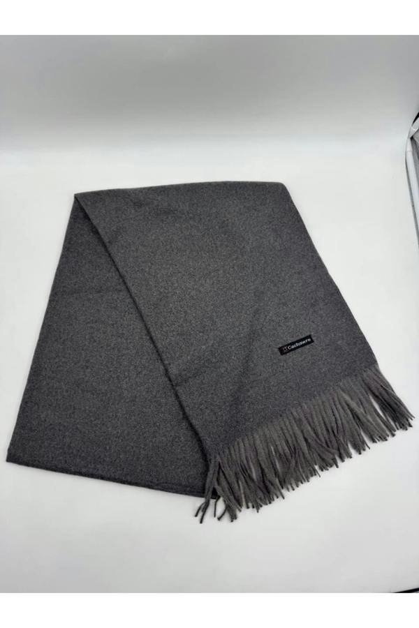 Dyzi Reversible Cashmere-Feel Scarf Double Faced Charcoal Grey