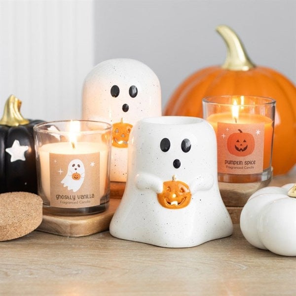 Serano Ghost Shaped Oil Burner and Wax Warmer with Pumpkin