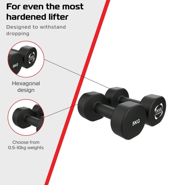 Body Revolution 2 x 5KG Neoprene dumbbells