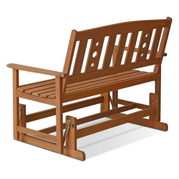 WALPLUS Tioman Outdoor Hardwood New Mexico Glider, Natural | Modern Home Decor