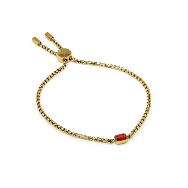 Say It With Children's July Ruby Birthstone Bracelet - Yellow Gold