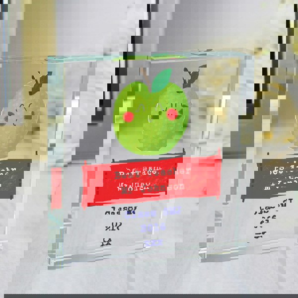 Personalised Memento Company Personalised Apple for the Teacher Crystal Token