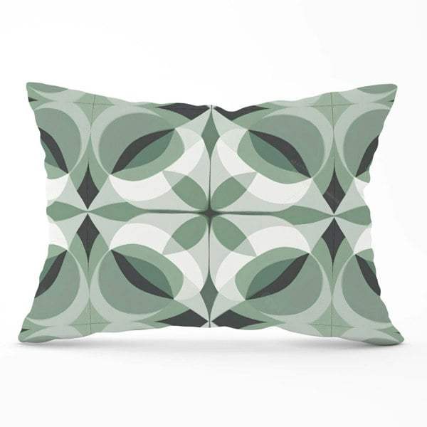 Warren Reed Geometric Green Grey Cushions