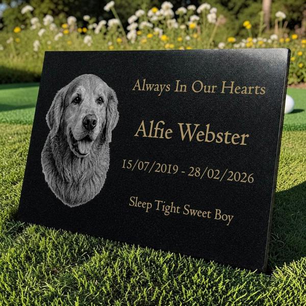 Memorials Direct Dog Memorial Granite Photo Plaque