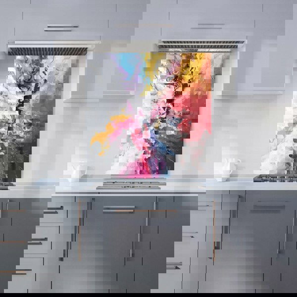 Warren Reed - Designer Explosive Colour Cascade Kitchen Splashback