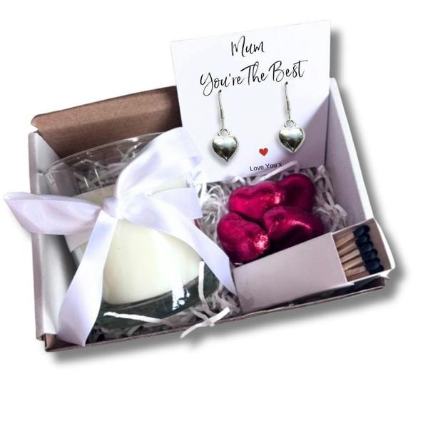Personalised Mum You're The Best Earrings & Candle Gift Hamper