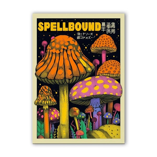 Spellbound Psychedelic Mushroom Print Poster by Love Frankie