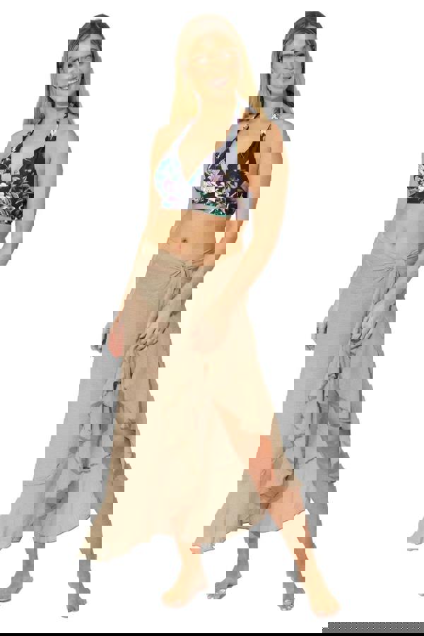 Sand Ruffle Trim Sarong