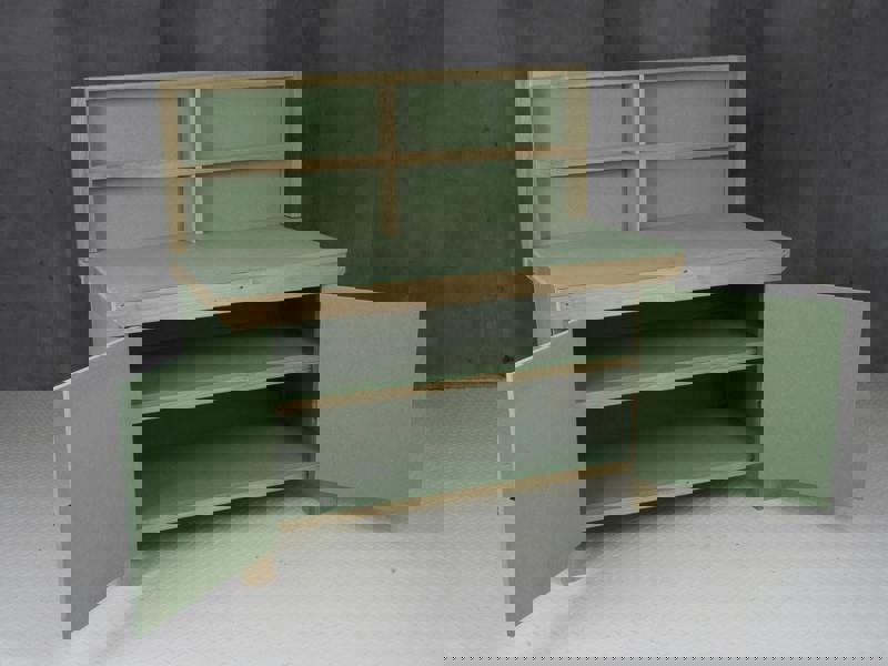 Arbor Garden Solutions Wooden UniMDF Moisture Resistant Workbench With Lockable Cupboard (V.9) With Back panel, Double shelf