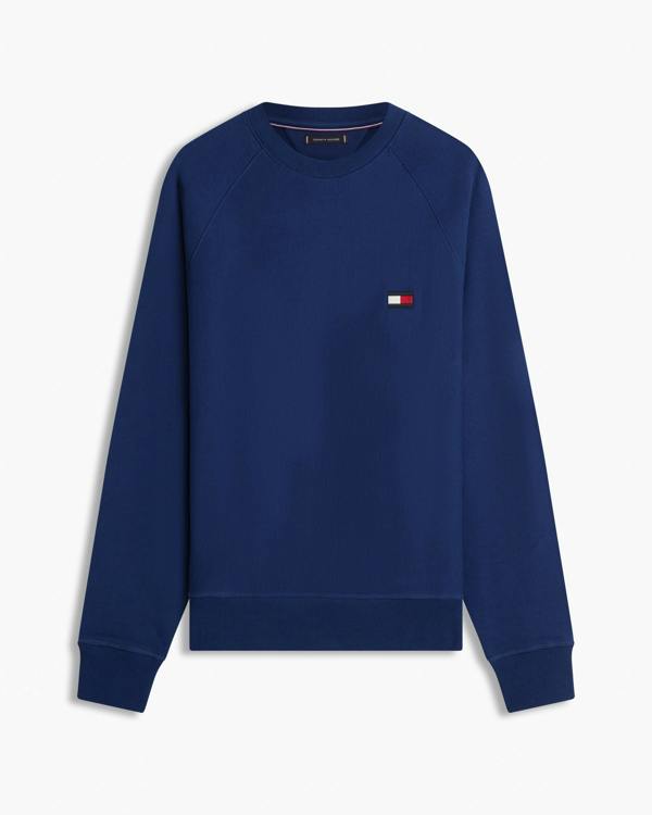 Tommy Hilfiger Tommy Flag Elevated Mens Sweatshirt - Carbon Navy | CHO | Designer Mens Sweatshirts