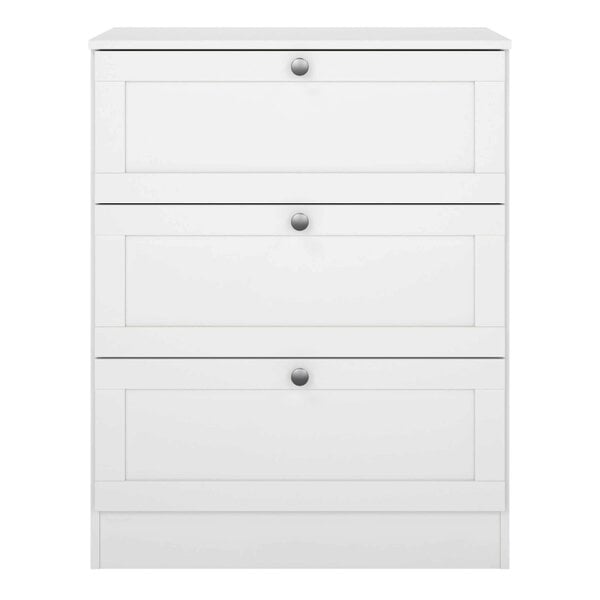 Wyld Haus Cherryfern White Wooden Chest 3 Frame Drawers