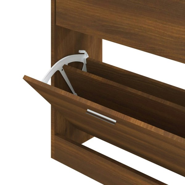Berkfield Shoe Cabinet Brown Oak 63x24x81 cm Engineered Wood