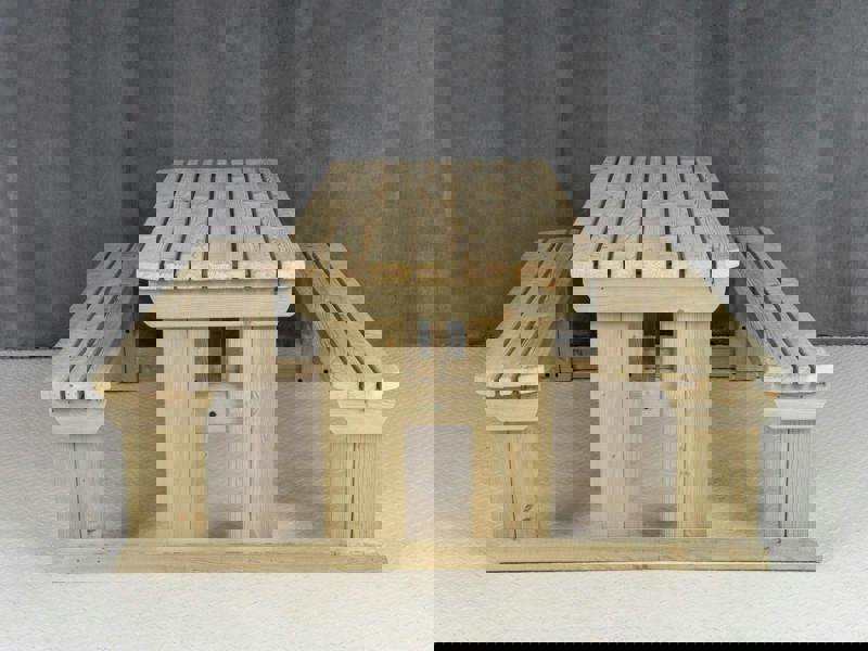 Abies Rounded Picnic Table and Benches Set - Wooden Outdoor Dining Set for Gardens and Patios