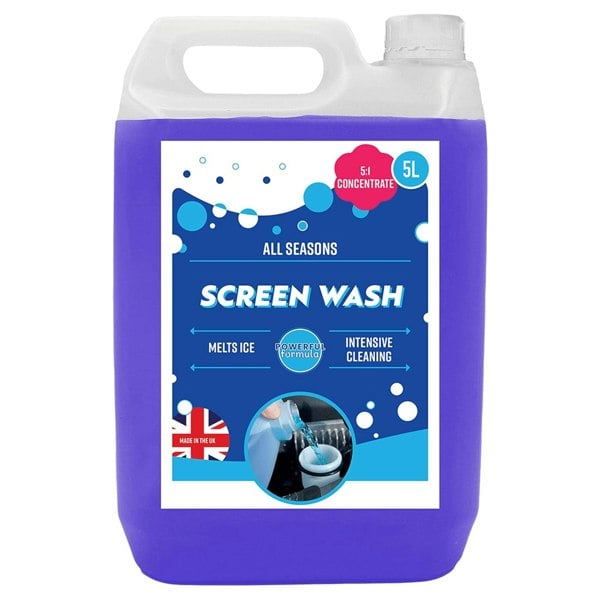 1 x 5L Blue 5:1 Concentrated Effective Vehicle Screen Wash With Streak Free Finish