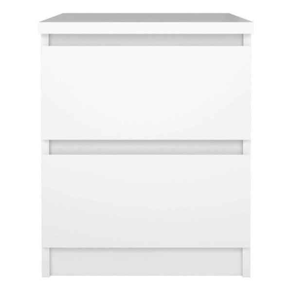 Wyld Haus Budapest White Wood Bedside Table 2 Drawers