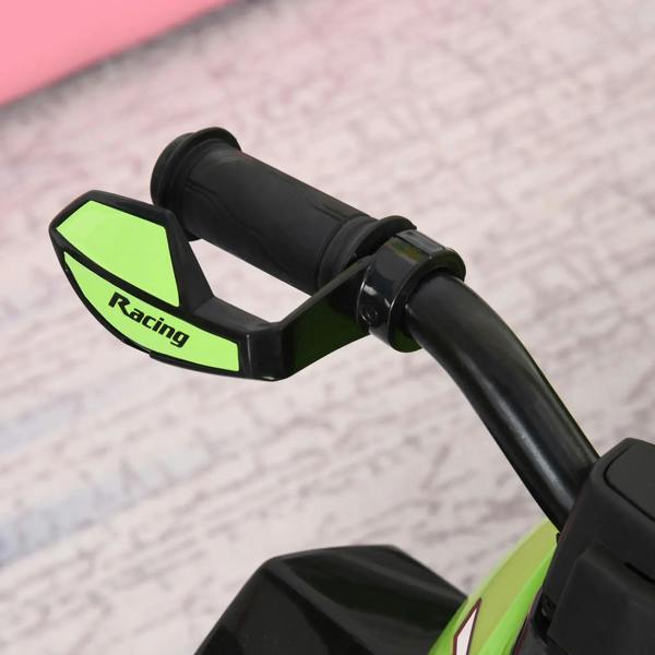 Toddler ride-on car walker steering handle with green grips and racing-style panel