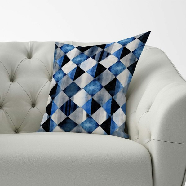 Warren Reed Square Checkered Pattern Cushions