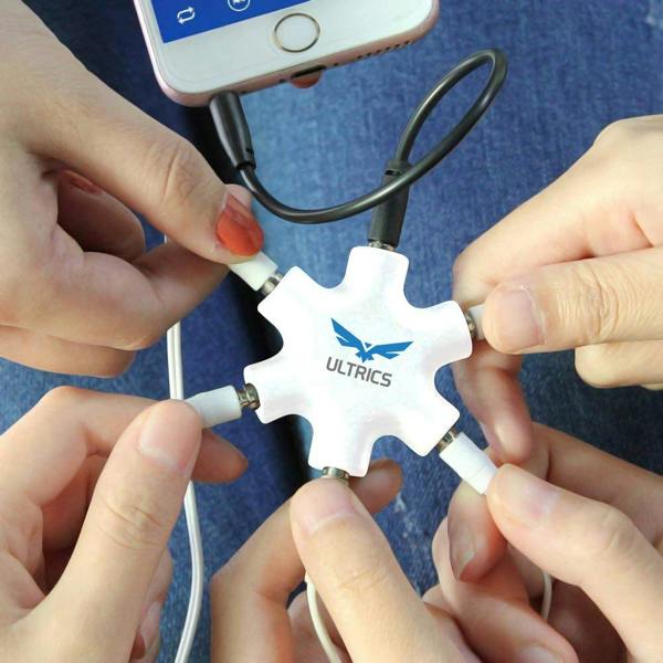 ULTRICS Headphone Splitter, 3.5mm Male to 5-Port Female Audio Adapter for Headphones and Speakers