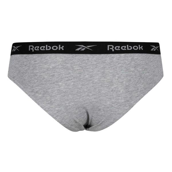 Reebok Womens/Ladies Carina Logo Briefs (Pack of 3) - Black/White/Grey - 