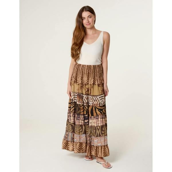 Blue Vanilla Multi Print Shirred Skirt