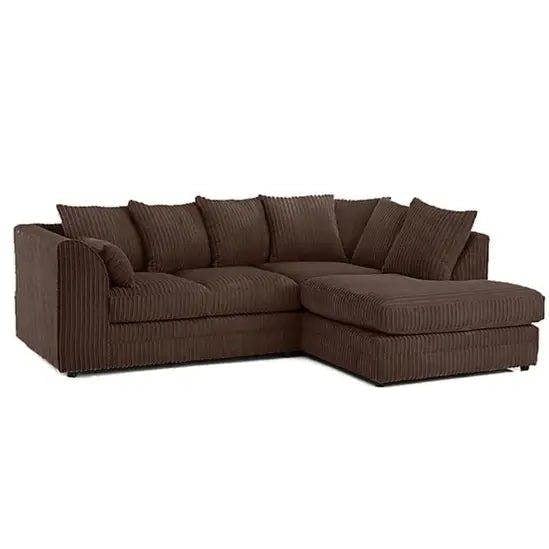 Snug Furniture Jumbo Cord Right Hand Corner Sofa With FREE Footstool
