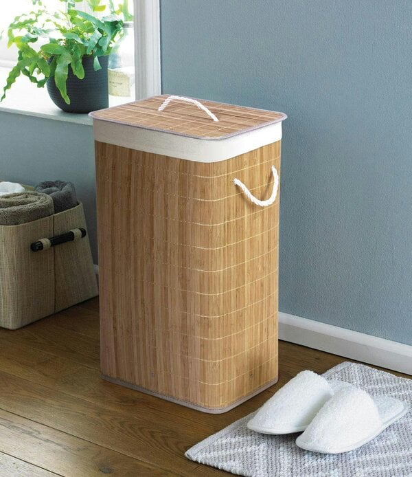 Bamboo Laundry Basket - Oblong - Natural