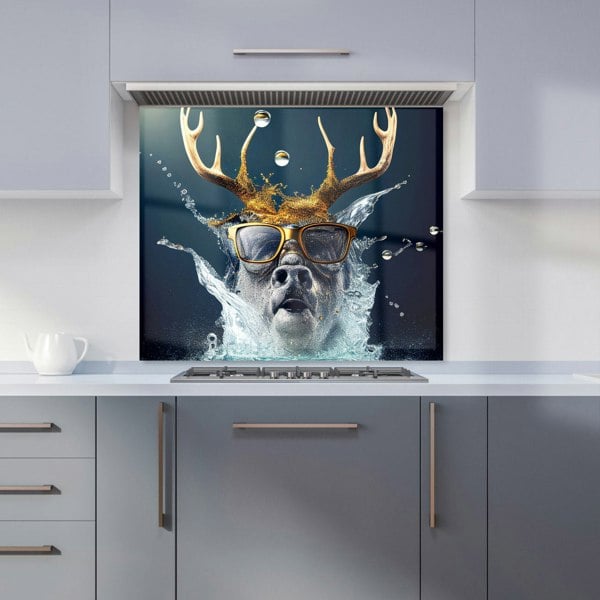 Warren Reed - Designer Stag With Glasses Splashart Kitchen Splashback