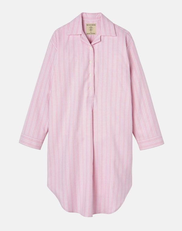 British Boxers Women's Brushed Cotton Nightshirt – Westwood Pink Stripe