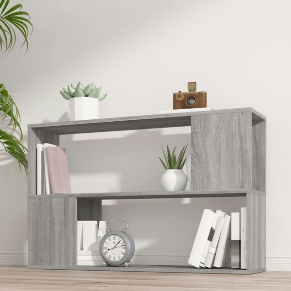 Berkfield Book Cabinet Grey Sonoma 100x24x63 cm Engineered Wood