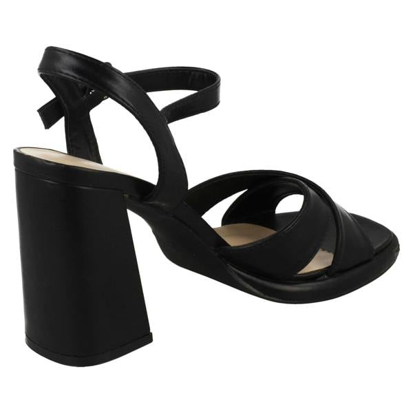 Anne Michelle Ladies Anne Michelle Chunky Heeled X Strap Mule Sandal F12049