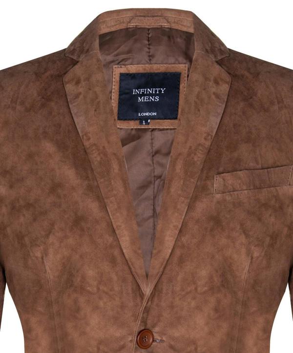 Infinity Leather Mens Blazer Suede Jacket Soft Italian Leather Coat